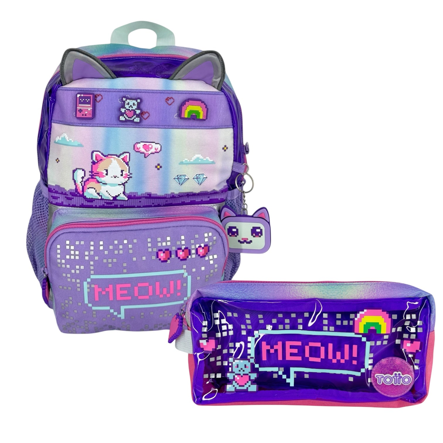 Combo Morral S + Cartuchera Totto Andy cat